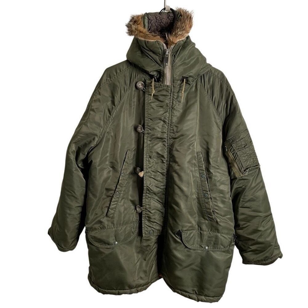 Vtg Golden Fleece Mens Parka 46 Green Extreme Cold Weather Type N-3B Military
